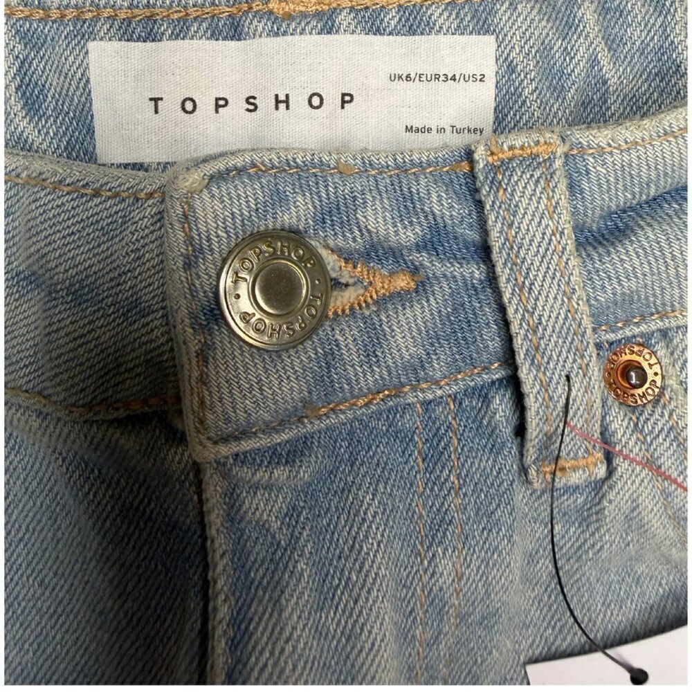 TopShop Steel Gray High Waisted Shorts Size 2 - Picture 2 of 6